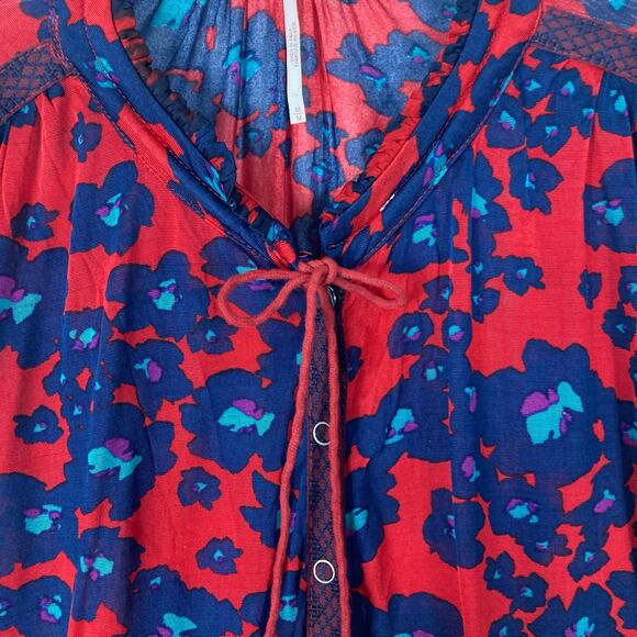 NWOT FREE PEOPLE Tunic Top M Merlot Combo Love Letter - Picture 8 of 15